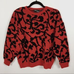 Vintage Haberdashery Sweater Red & Black Patterned